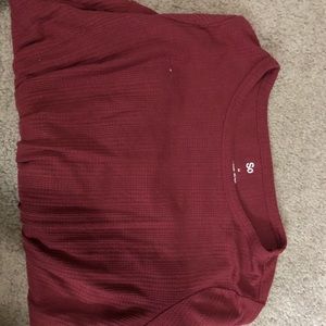 Magenta long sleeve top with knot in front